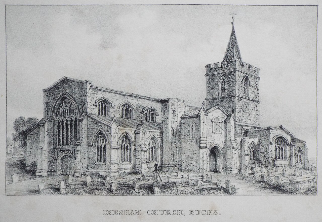 Lithograph - Chesham Church, Bucks.